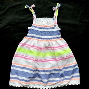 Carter’s 2T White and Neon Striped Sundress